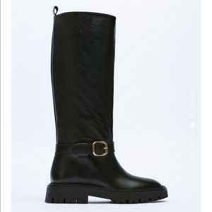 Zara Leather Knee High Boots